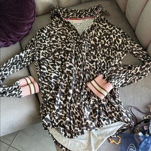 Atina Cristina Leopard Print V-Neck Top worn once!